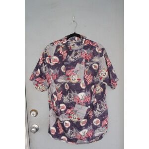 Men's Patriotic USA American flag AOP button-down Bicentennial George Washington